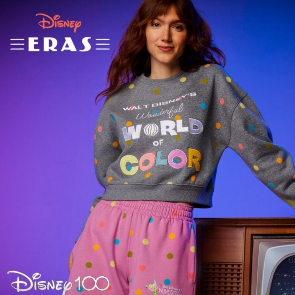 Disney100 The Eras: Wonderful World of Color Cropped Sweater Sweatshirt Women's